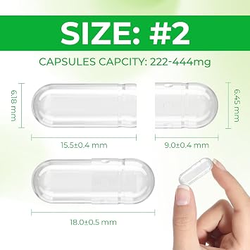 Empty Capsules, AngtaiJN 100 Count Clear Vegetarian Capsules, Size 2 DIY Pill Capsules Filling Empty Caps with Micro Lab Spoon, Kosher, ISO9001, Gluten Free, Halal Certified, Non-GMO Certified