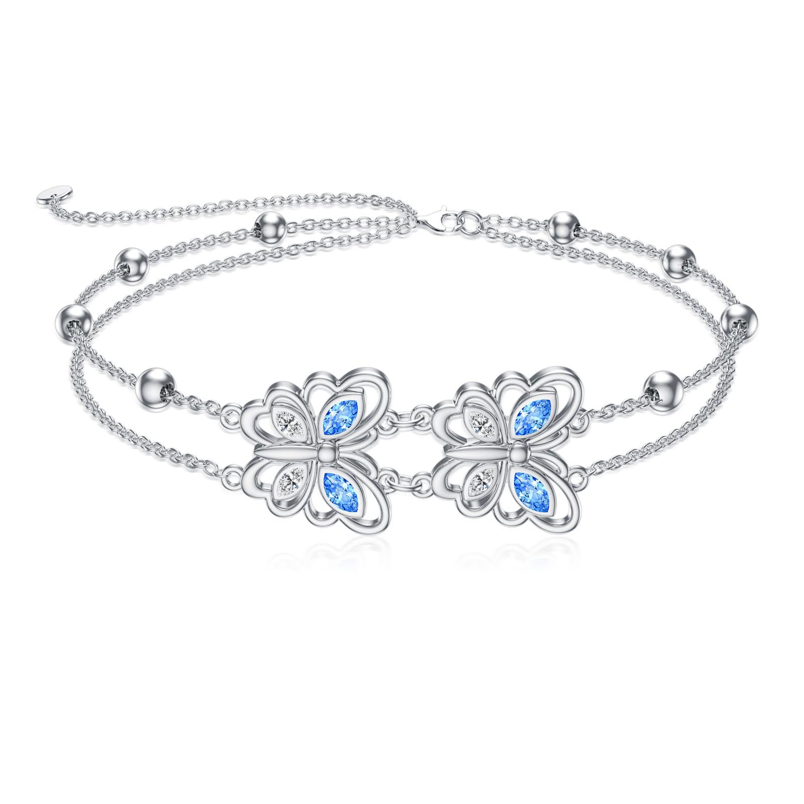 Dorunmo Anklet Bracelets For Women 925 Sterling Silver Birthstone/Infinity/Butterfly/Evil Eye/Turtle/Pineapple/Starfish/Heart Anklets Bracelets Jewelry Gifts for Women