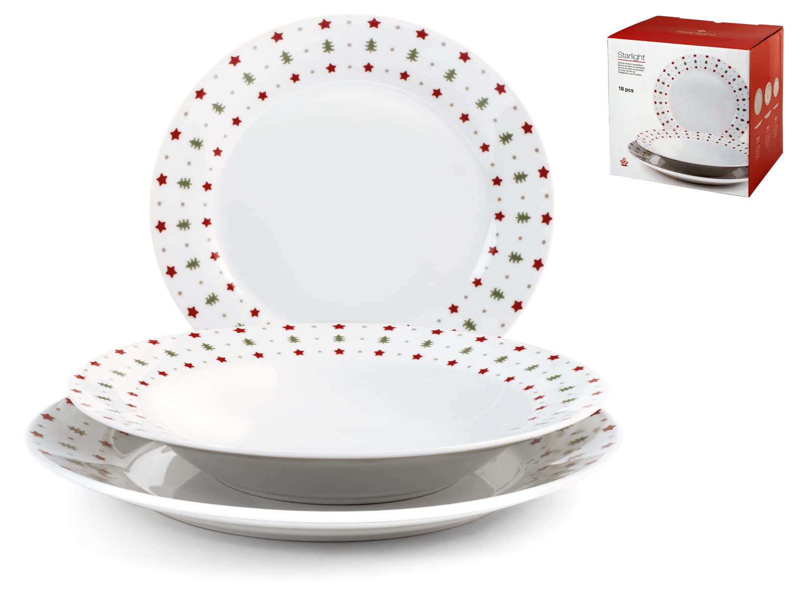 HOME Wing Table Set 18 Pieces, Starlight, Porcelain