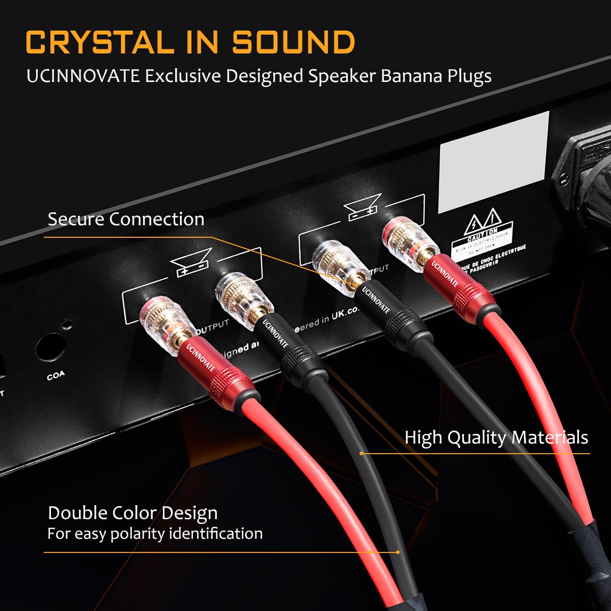 Audiophile - Cable de altavoz con conectores banana, 2 x 3 m, OFC Bi-wired HiFi 13 AWG, conector banana presoldado, cable de altavoz para amplificador de audio