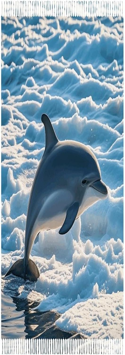 Winter The Dolphin Scarf for Women Men Classic Fashion Blanket Scarves Soft Cashmere Feel Scarf Cold Weather Warm Long Shawl Winter Large Scarves Classic Blanket Scarfs Thick