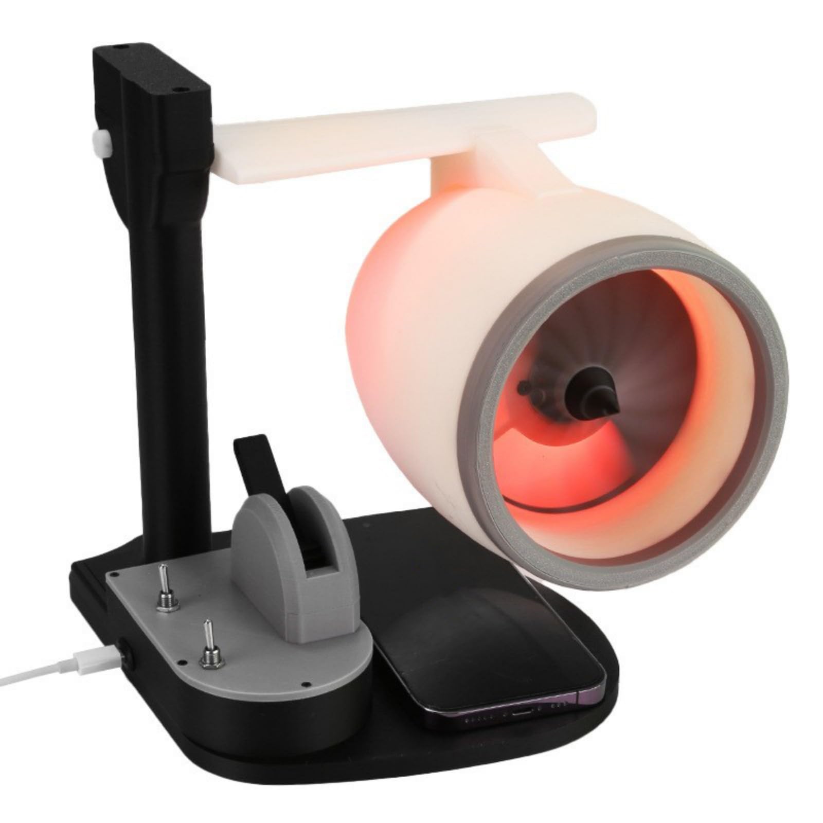 Ventilatore da tavolo con design aeronautico con alimentatore mobile integrato, alimentato tramite USB, vento forte e basso rumore, per casa e ufficio