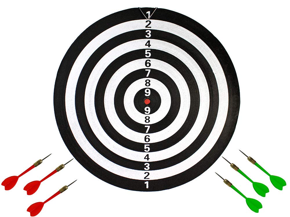 Vetrineinrete® Bersaglio tiro a Segno dardo con Freccette Giochi con Freccette per Bar Locale casa da 41 36 22 29 e 15 cm Gioco frecce Doppio Lato con Gancio da Parete