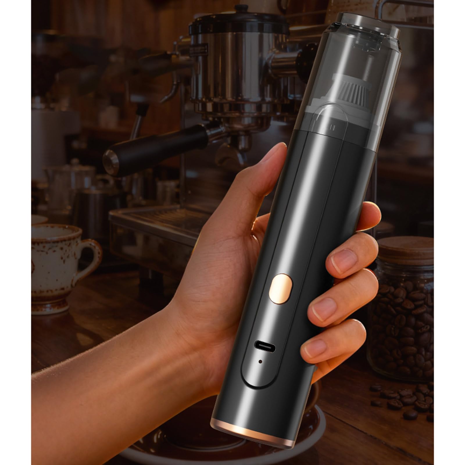 Dispositivo aspirazione della polvere caffè efficiente Dispositivo per la rimozione dei fondi in miniatura Perfetto per l ' uso domestico e la comodità dei viaggi Strumento pulizia per la casa