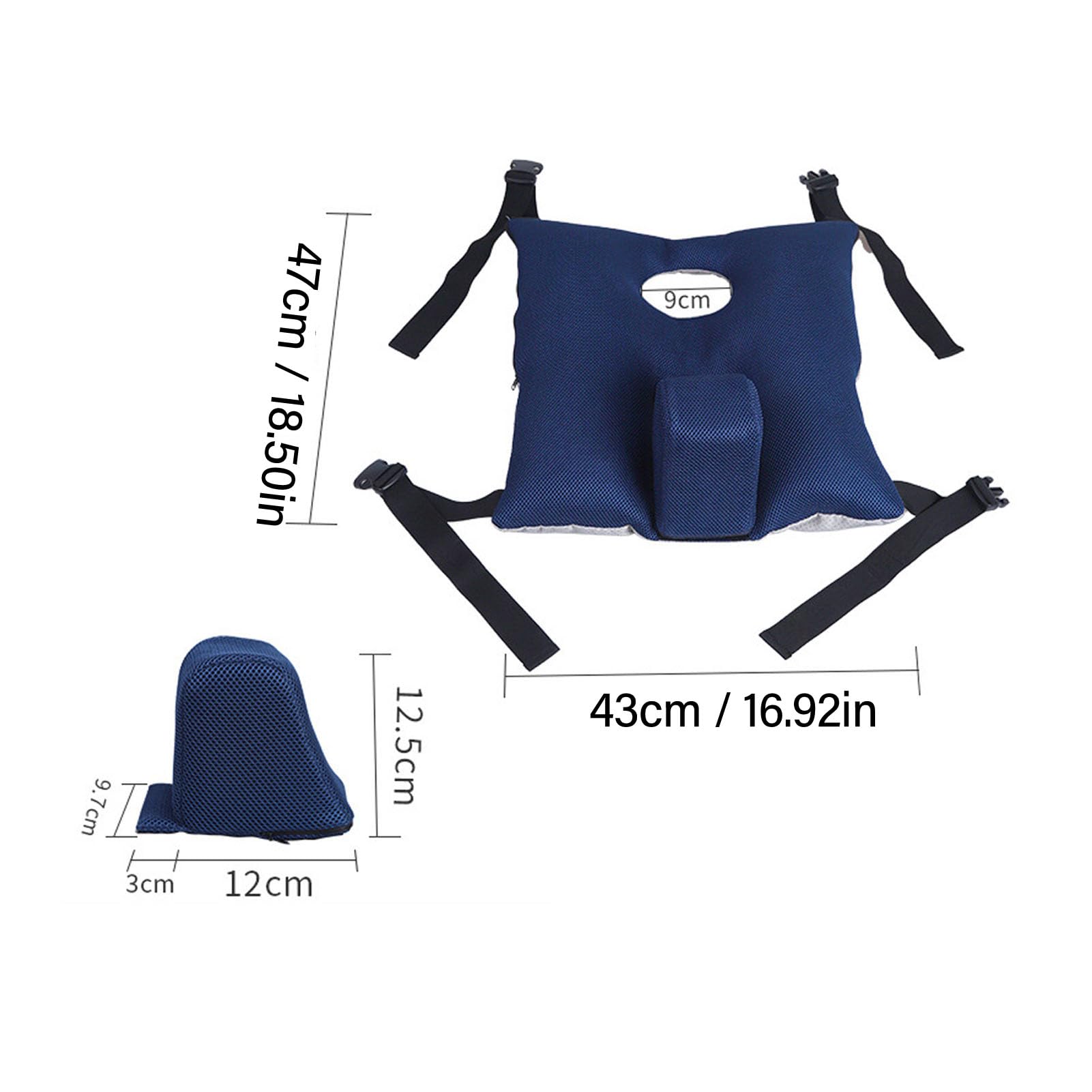 Cojín para silla de ruedas con diseño de cuña para una mayor estabilidad y alivio de la presión