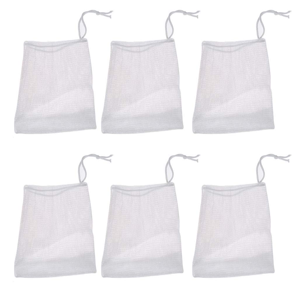 IETONE 15 Pieces Double Layer Foaming Net, Exfoliating Mesh Soap Saver Pouch, Handmade Soap Bubble Mesh Bag for Body Facial Cleaning