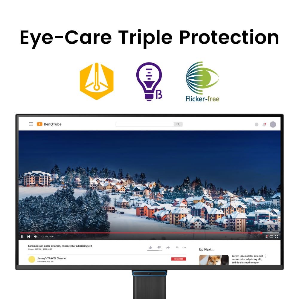 BenQ GW2790C 27" IPS 144Hz FHD Eye-Care Monitor |99% sRGB|USB-C|1500:1 Contrast| 2Wx2 Speakers|Ultrathin Bezel| HDMI | DP| Flicker Free | AMD FreeSync| TÜV Rheinland 4-Star Eye Comfort (Black) — Amazon image 11