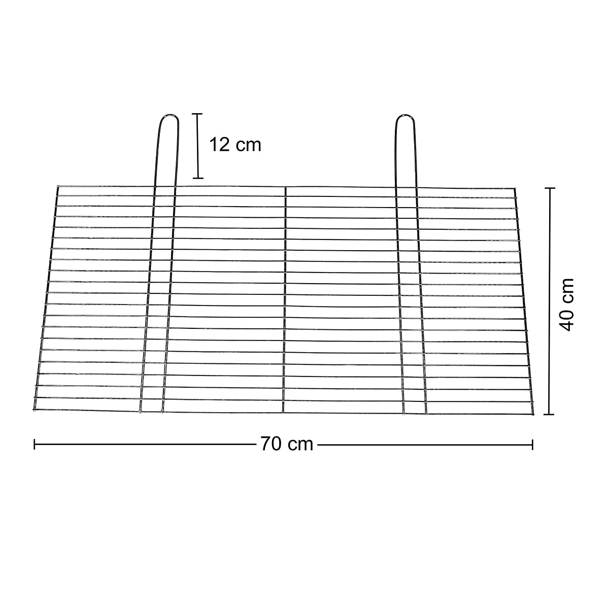 BitWa Wytrzymały ruszt do grillowania ze stali nierdzewnej 70 x 40 cm – nierdzewna kratka do grillowania dla koneserów i kucharzy amatorów do smacznego grillowania na grillu lub kominku grillowym
