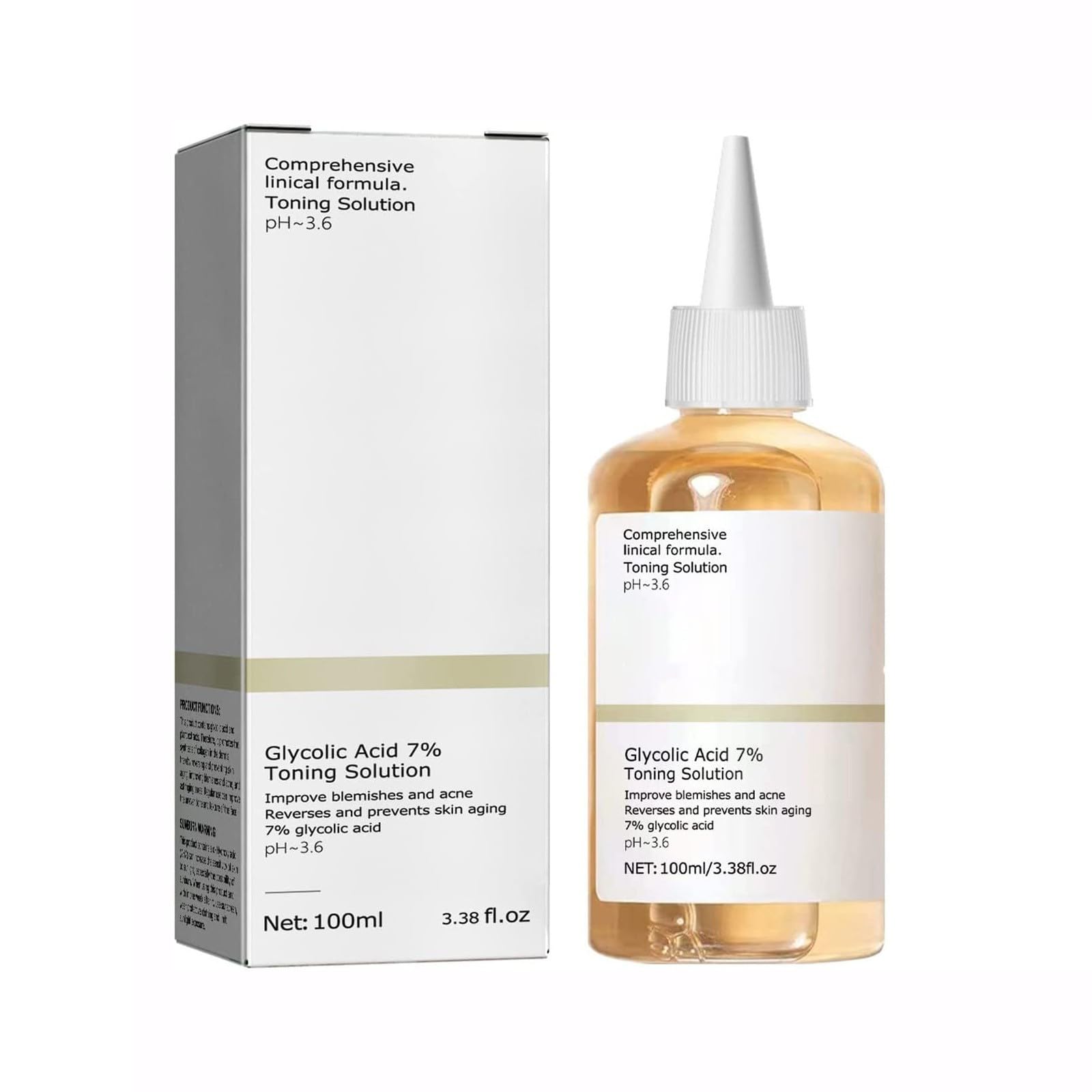 Glycolic Acid 7% Toning Solution, 100 ml Exfoliating Toner for Blemishes, Acne