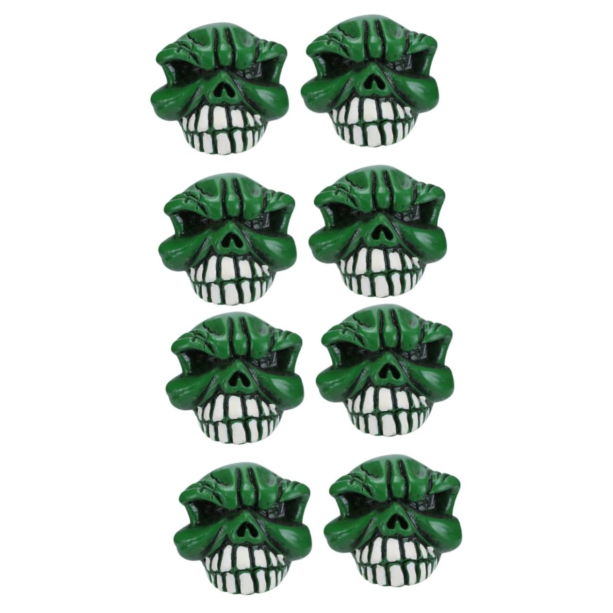 SOLUSTRE 2sets Valvole Per Pneumatici Forma Di Testa Di Scheletro Resina Per e Bicicletta Accessori Per Gonfiaggio Con Design Fantasma Verde
