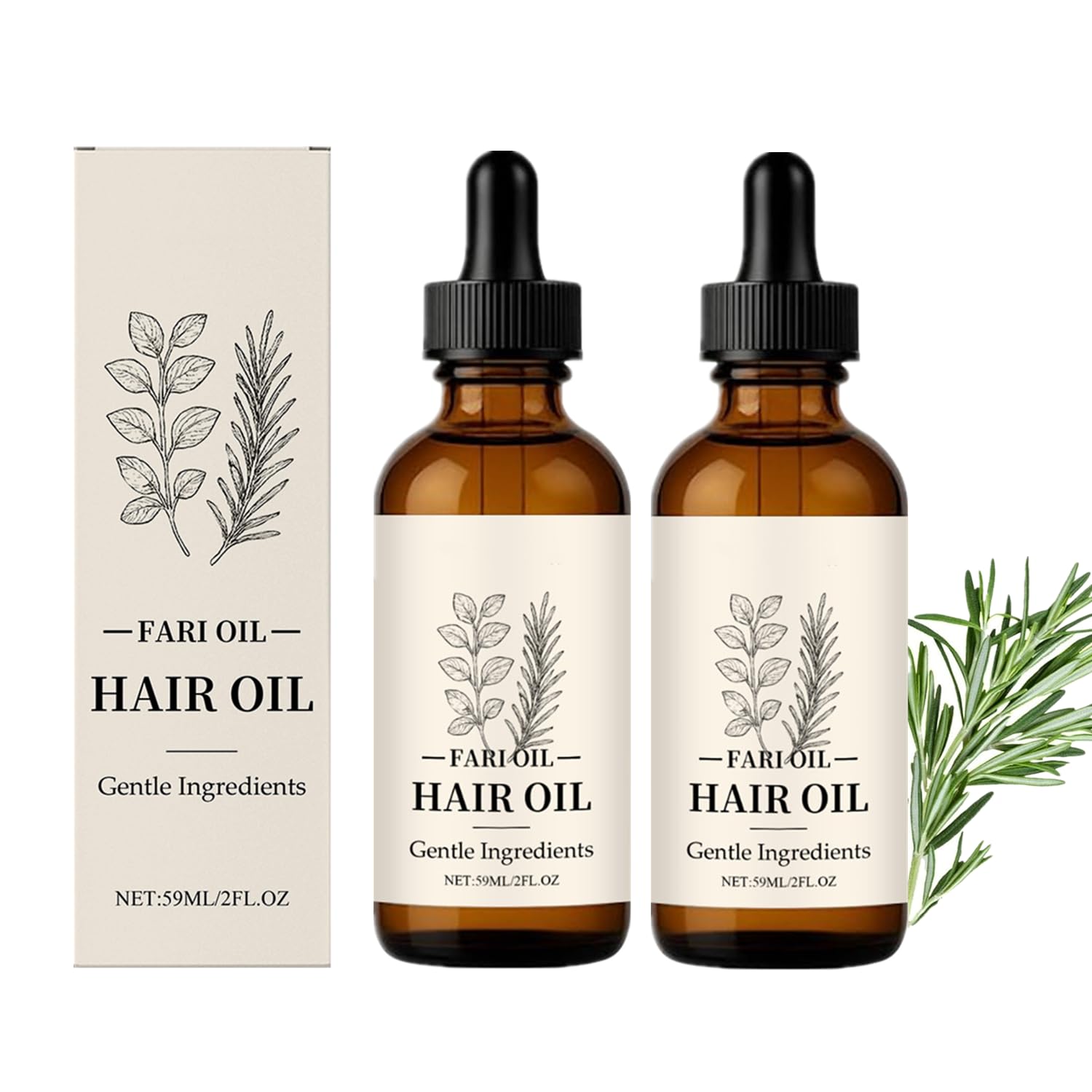 LOYOTICE 2Pcs Fari Oil Hair Growth Oil,Fari Hair Oil,Botanical Scalp Oils with Herbal Infusion – Lightweight Daily Nourishment for Dry Scalp & Edges, Organic Plant-Based Formula for All Hair Types