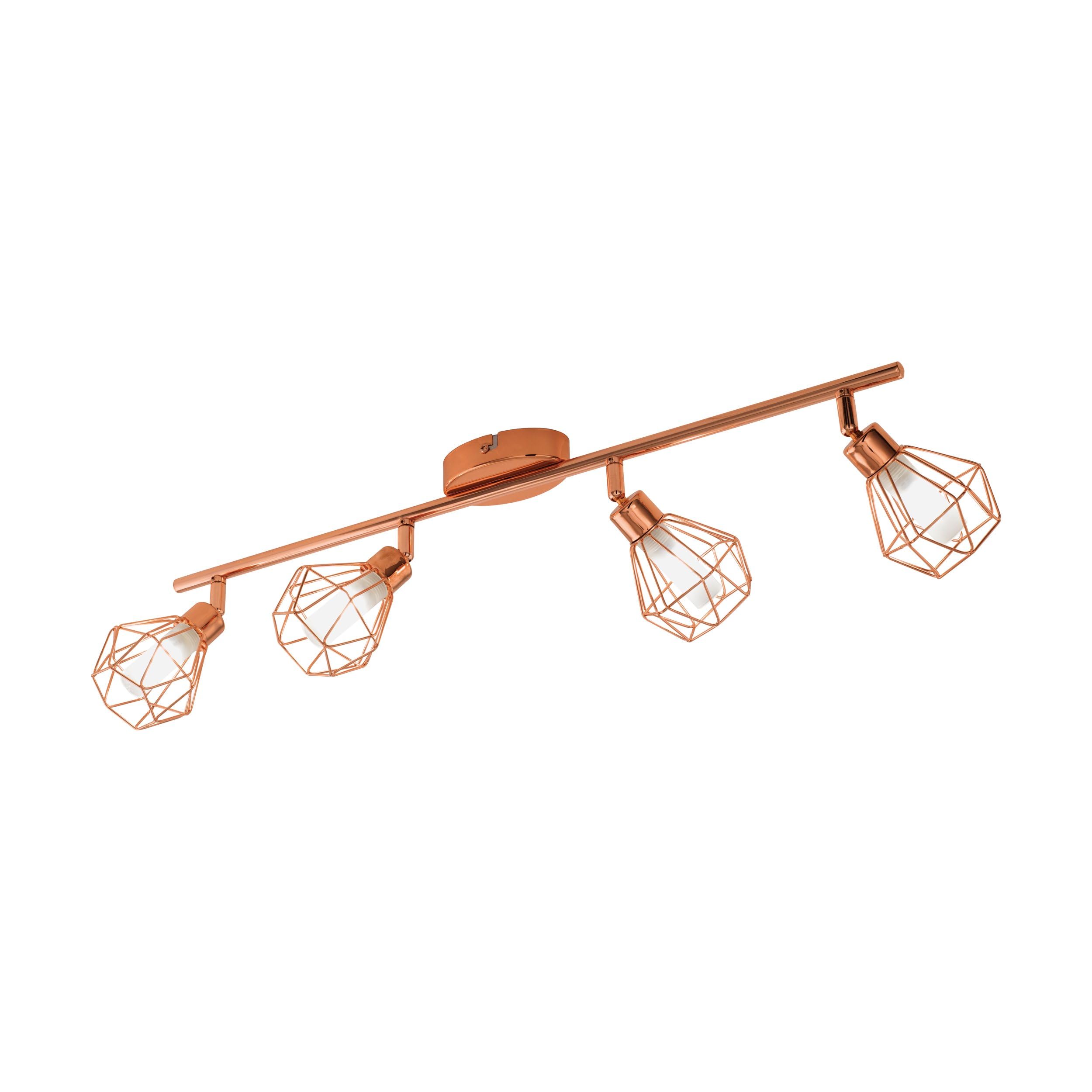 Eglo LED lampada da soffitto Zapata, plafoniera a 4 luci, faretti in | metallo e vetro satinato, lampada da soggiorno in rame e bianco, lampada da corridoio con lampadine G9, luce calda