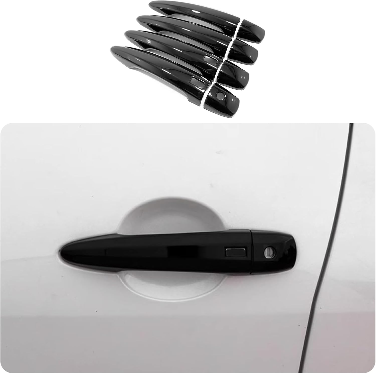 Car Accessories Fit for Nissan Sentra 2020 2021 2022 2023 2024 2025 Nissan Altima 2019-2024 Exterior Side Door Handles Cover Trim with Smart Keyhole (Carbon Fiber) 8PCS ABS