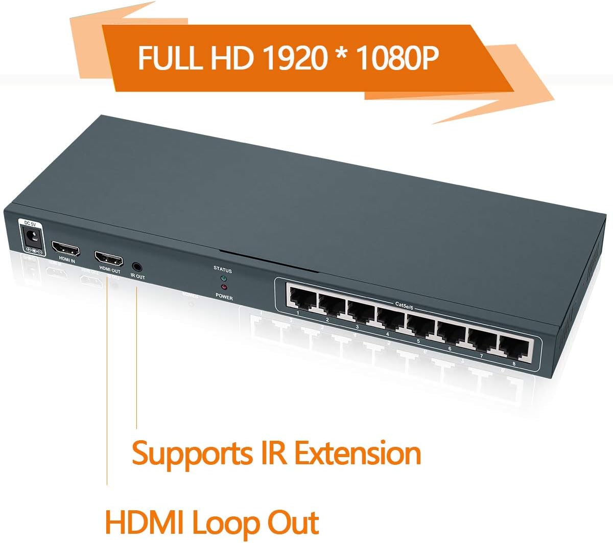 70% Off Discount 1x8 HDMI Extender Splitter - Up to 150M/492ft 1080p Multiple Over Cat5e/Cat6/Cat7 Ethernet Cable with HDMI Loop Out, IR Remote Control& EDID (1 in 8 Out / 8-Port) Hottest Sale 1x8 HDMI Extender Splitter - Up to 150M/492ft 1080p Multiple Over Cat5e/Cat6/Cat7 Ethernet Cable with HDMI Loop Out, IR Remote Control& EDID (1 in 8 Out / 8-Port)