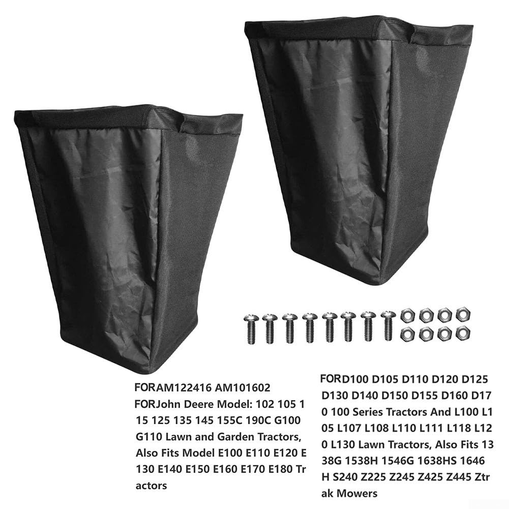 Paquete de 2 bolsas de césped compatibles con Bagger serie 100 Am122416 Am101602 para G100 G110 L100 L105 L110 L120 L130 La105 La110 La120 D100 D110 D120 D130. Tractores de césped X110 X120 Z225 Z245