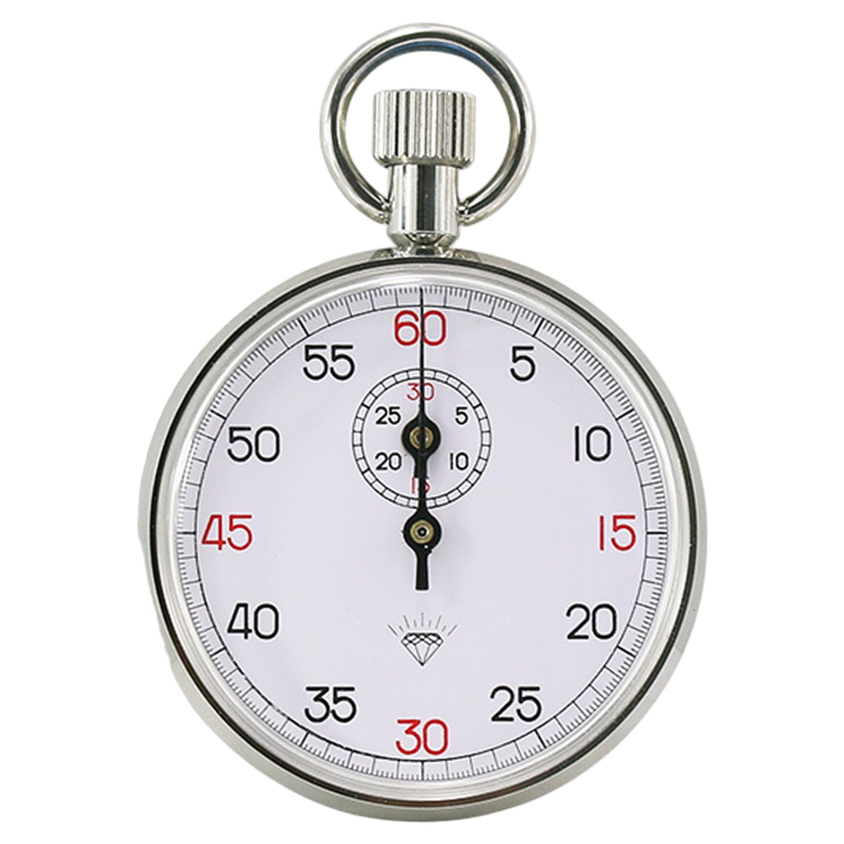 Cronometro meccanico, cronometro analogico a 13 rubini con tempi precisi per sport e laboratorio, timer quadrante bianco con cordino, anni '60/30 M, meccanico
