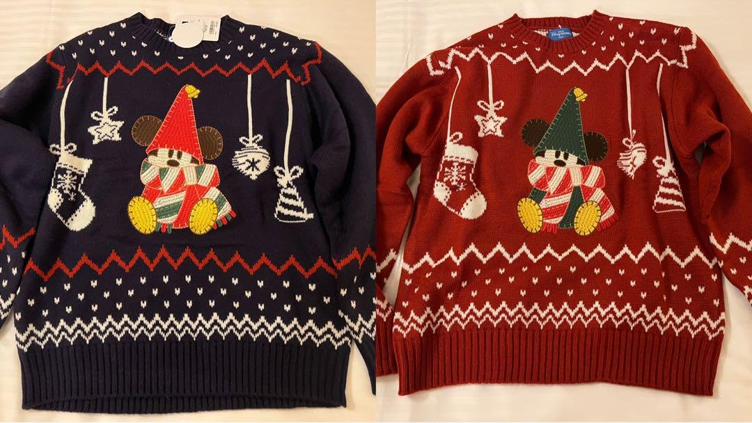 Amazon.co.jp: クリスマス2023 リルリンリン セーター レッド&ブルー 2  