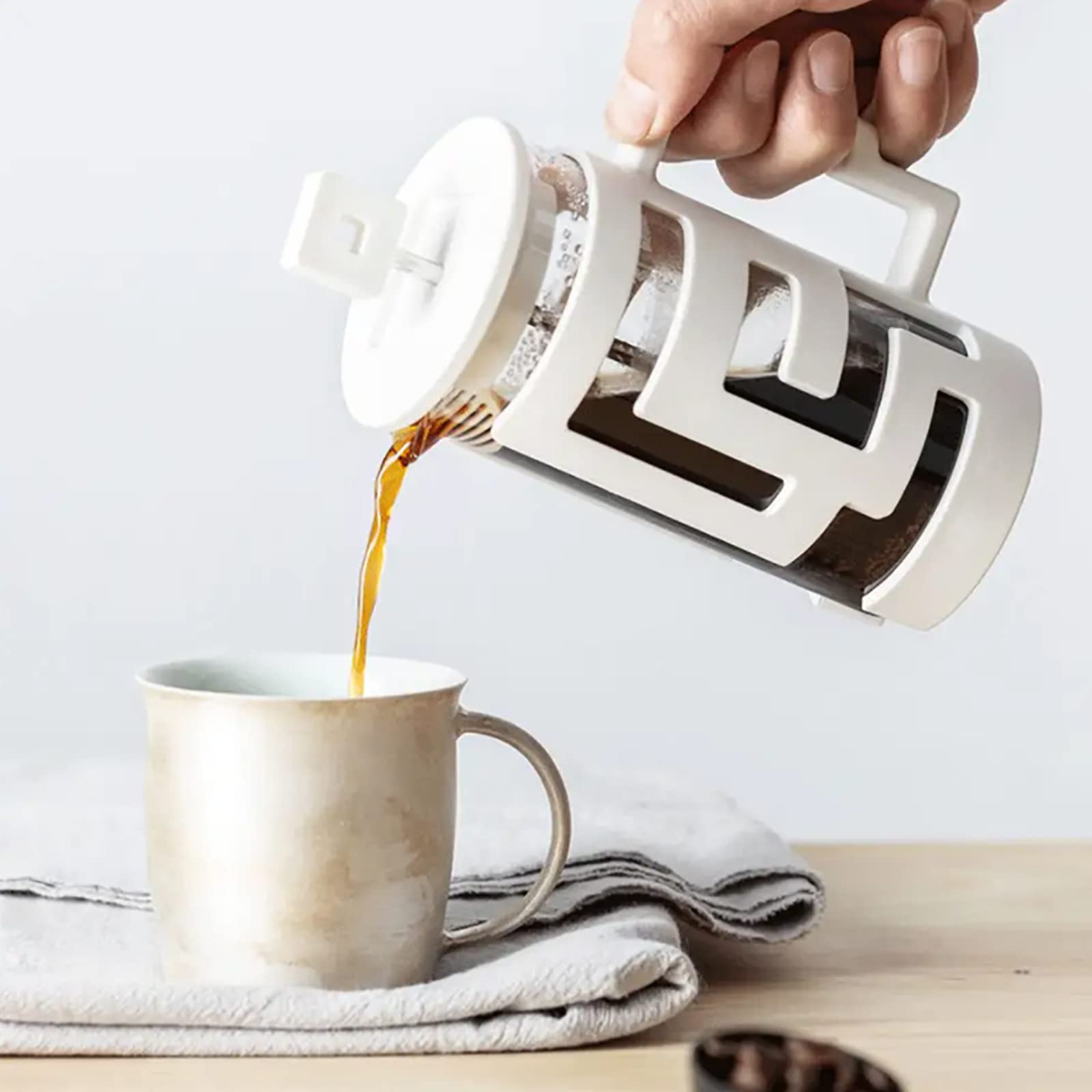 Prensa De Café De Vidrio, Mini Cafetera De Prensa Francesa De 350 Ml con Filtro De Acero Inoxidable Reutilizable, Filtra Eficazmente Los Posos De Café, para Regalos De Viaje De Camping