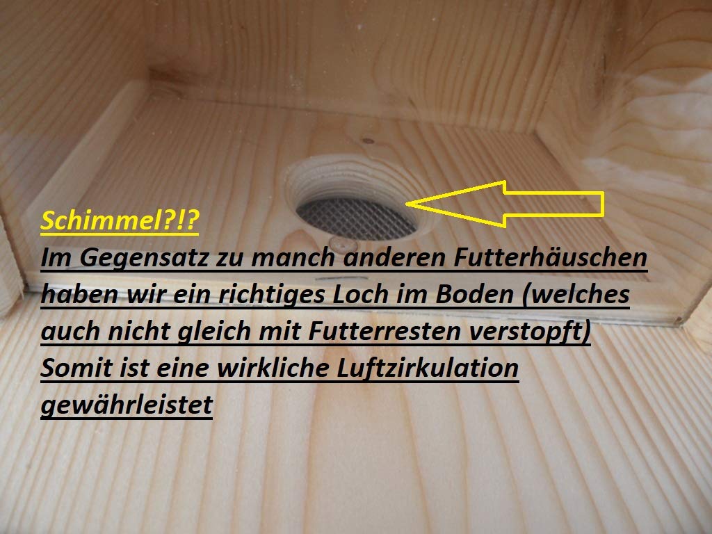 Eichhörnchenfutterhaus LÄRCHENHOLZ WITTERUNGSBESTÄNDIG WETTERFEST von Hand gefertigt Bayerischer Wald