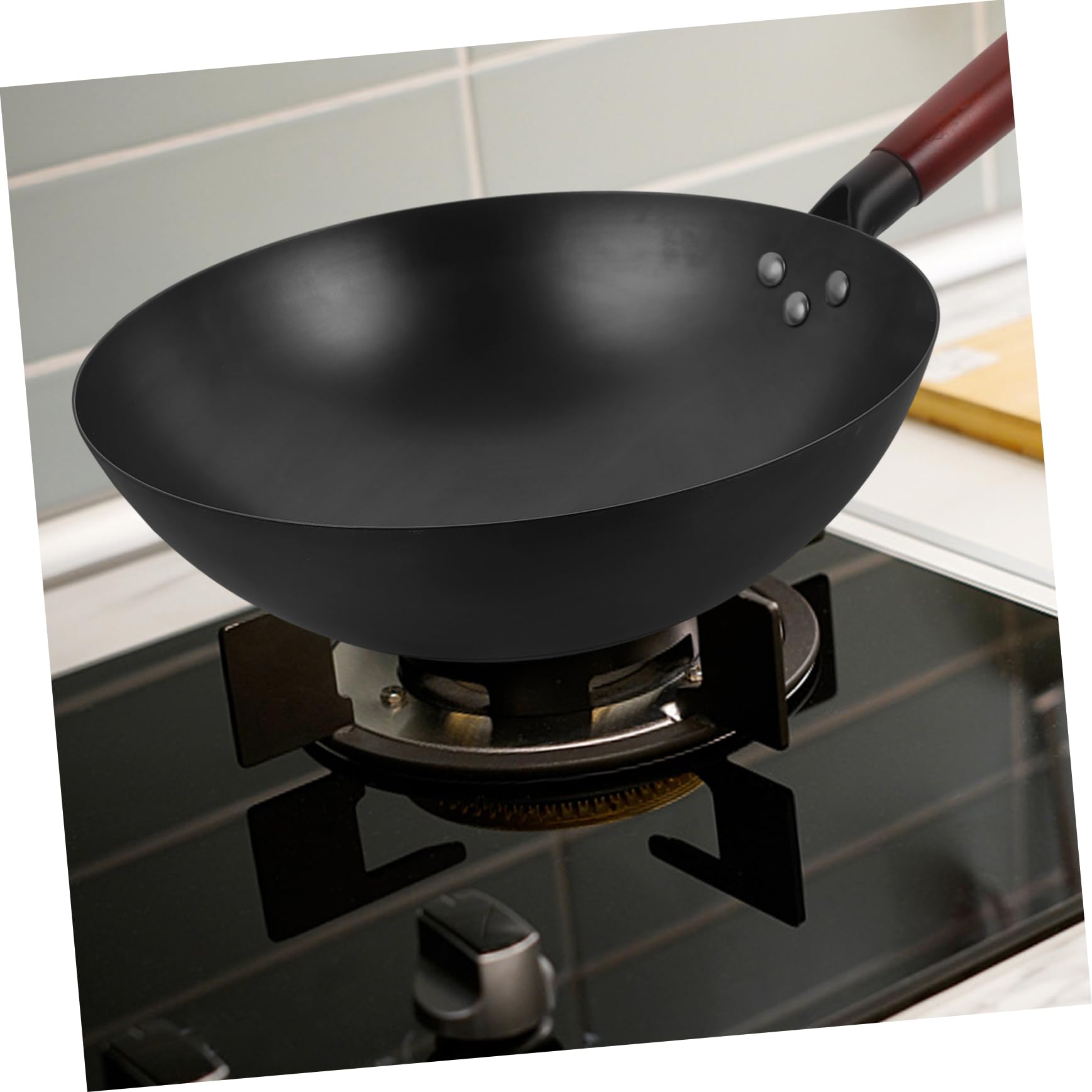 Padella Wok Tradizionale Da Antiaderente e Manico Ergonomico Perfetta Per Cucina Domestica e Professionale
