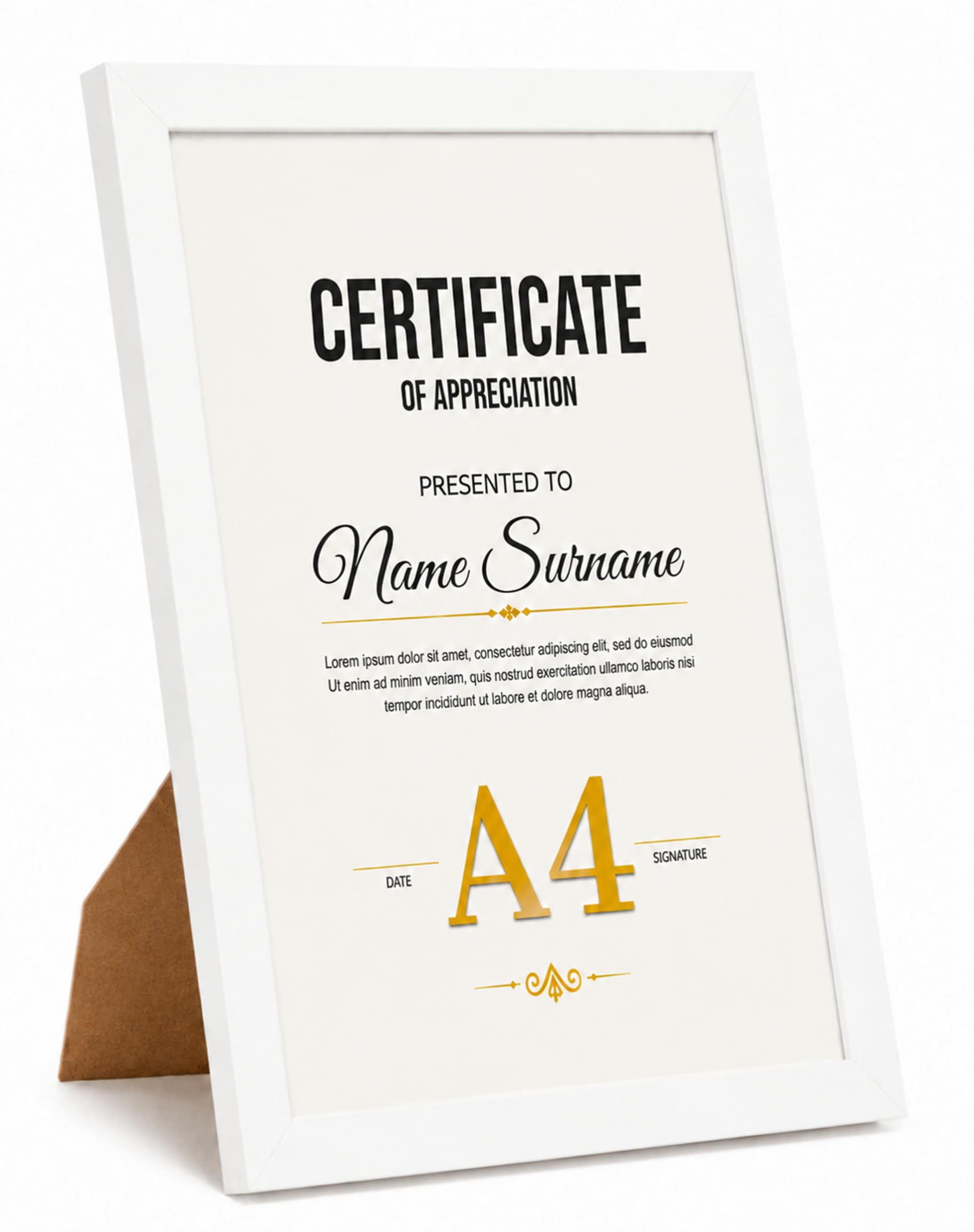 White A4 Picture Frames, 8.3 x 11.7 In Wooden Frames with Plexiglass