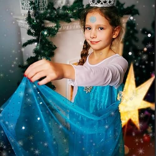 Miniatura 8 de Tatuajes temporales de copos de nieve con purpurina, 48 calcomanías de copo de nieve de invierno, accesorios de ropa lindos para cuerpo, cara,