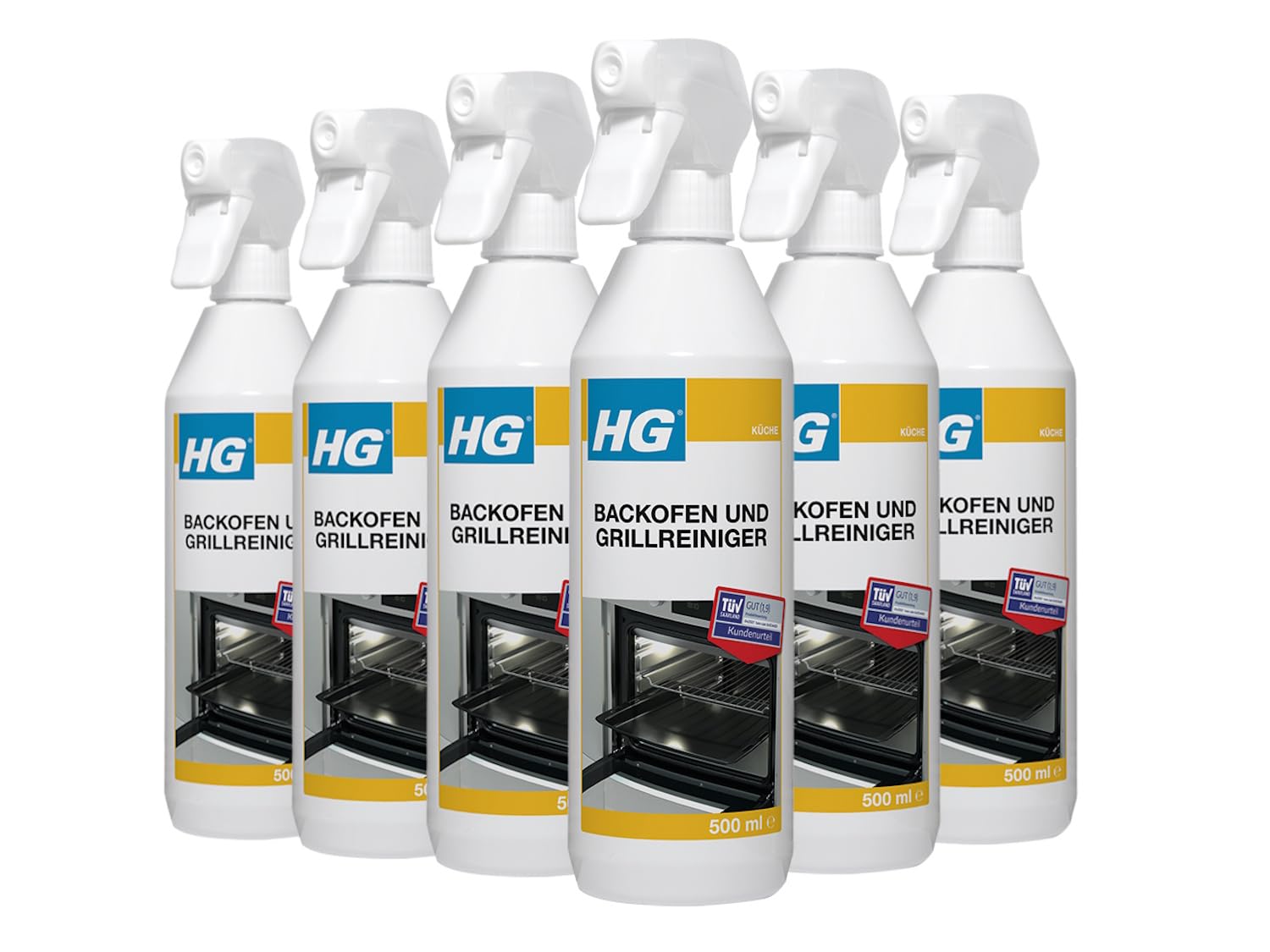 HG Backofen- und Grillreiniger – Stark gegen Eingebranntes Fett & Krusten – 6er Set