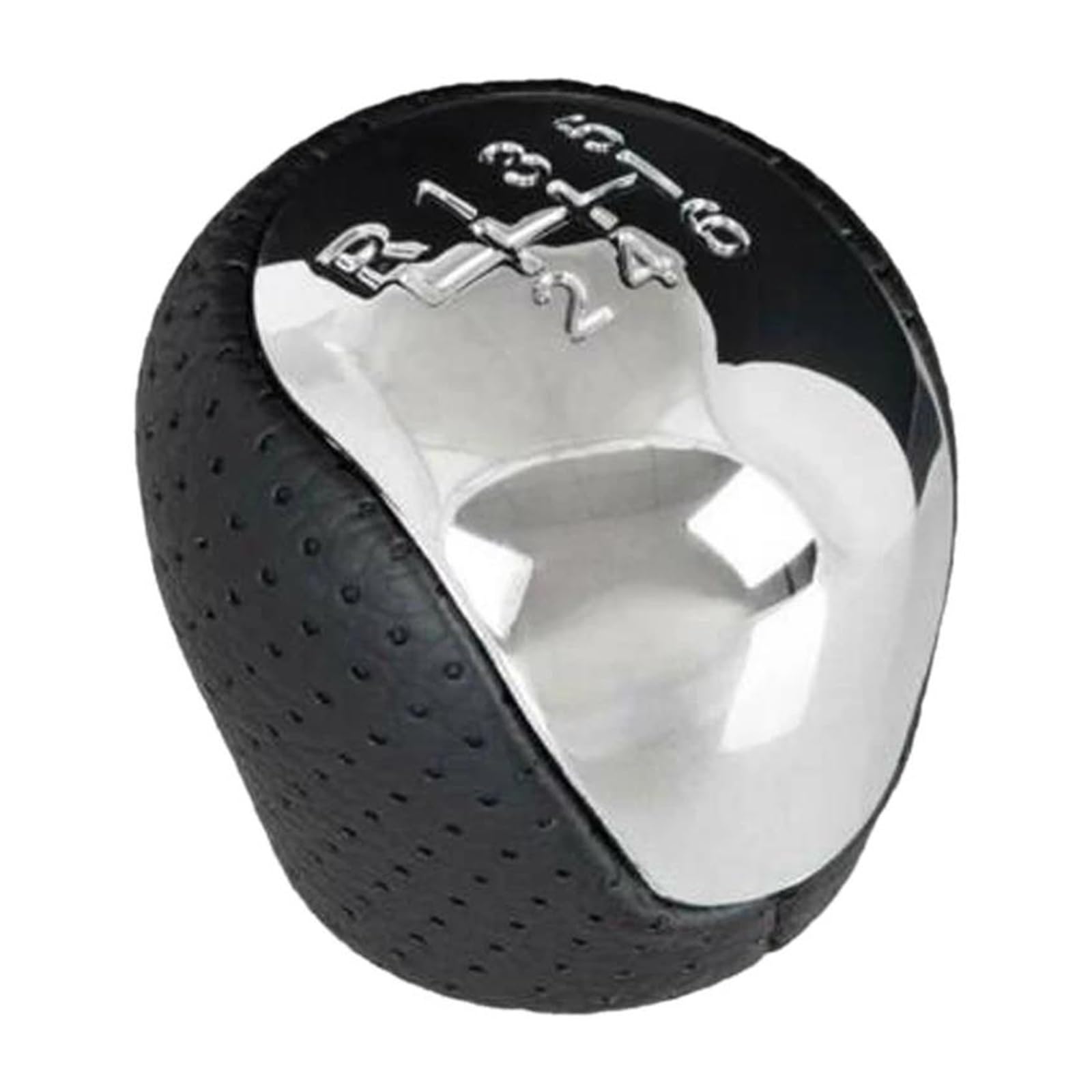 Ltqsiv One Color For Hyundai For Elantra I30 Ix35 For Tucson Leather Gear Knob Chrome 6-Speed Gear Shift Knob