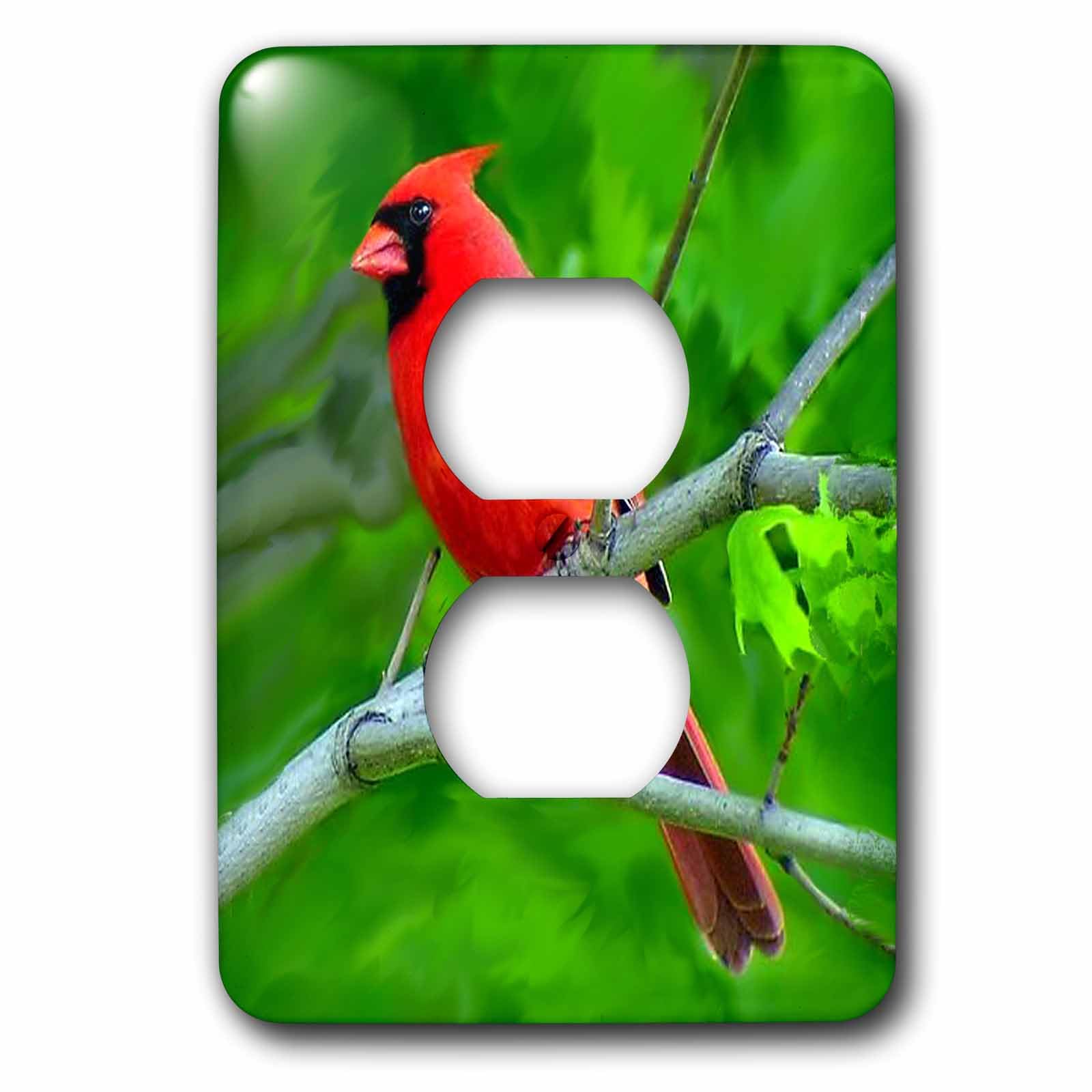 Cardinal Rouge 2 prises 3dRose lsp_3121_6 pour illuminer votre salon chaleureux