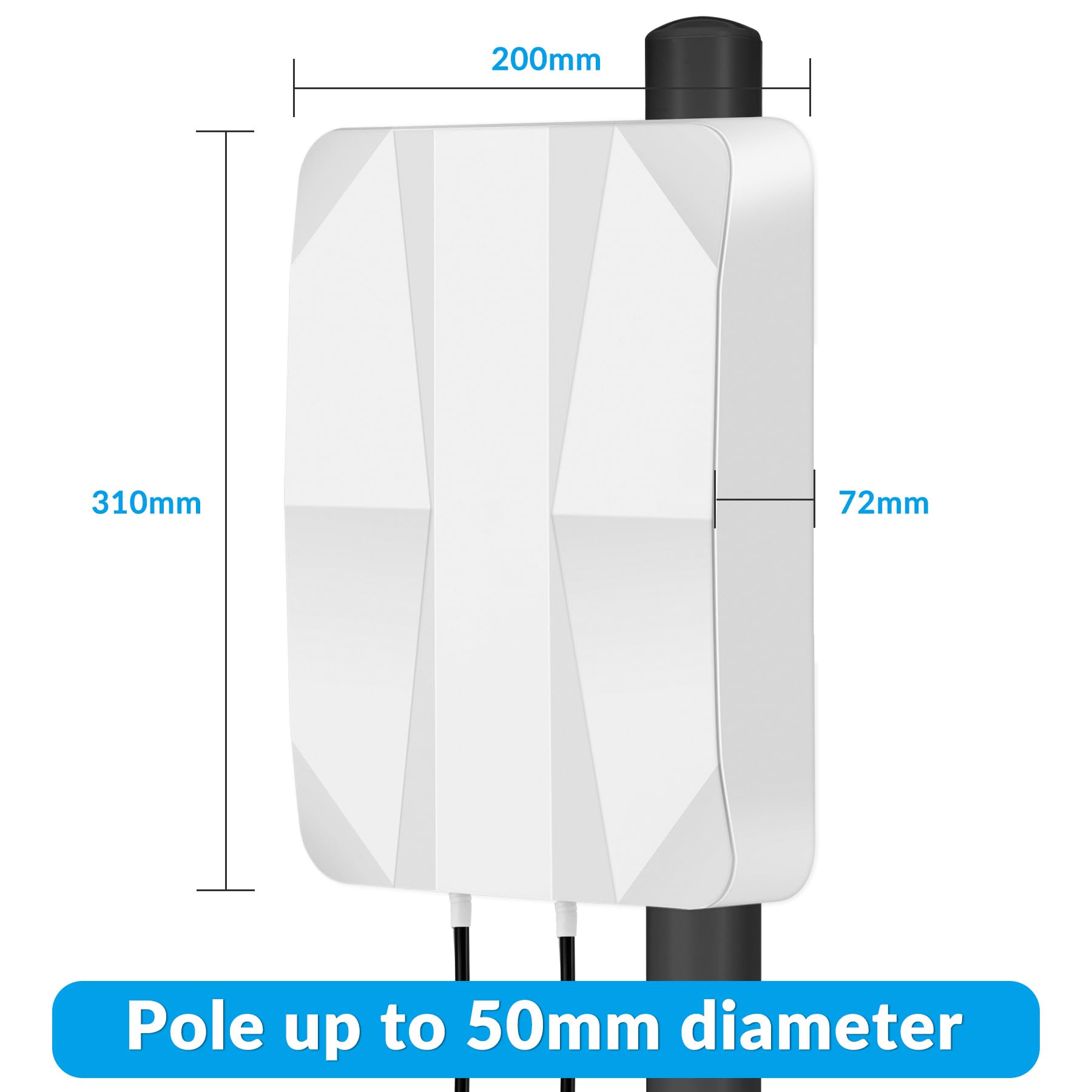 4G LTE 5G Panel Antenne Outdoor Mimo Directional 700-2700 | 3300-3800 MHz Bis zu 12dBi Antenne mit 10 Meter Kabel TS9 SMA Stecker Kompatibel mit 5G 3G 4G LTE Router Modem