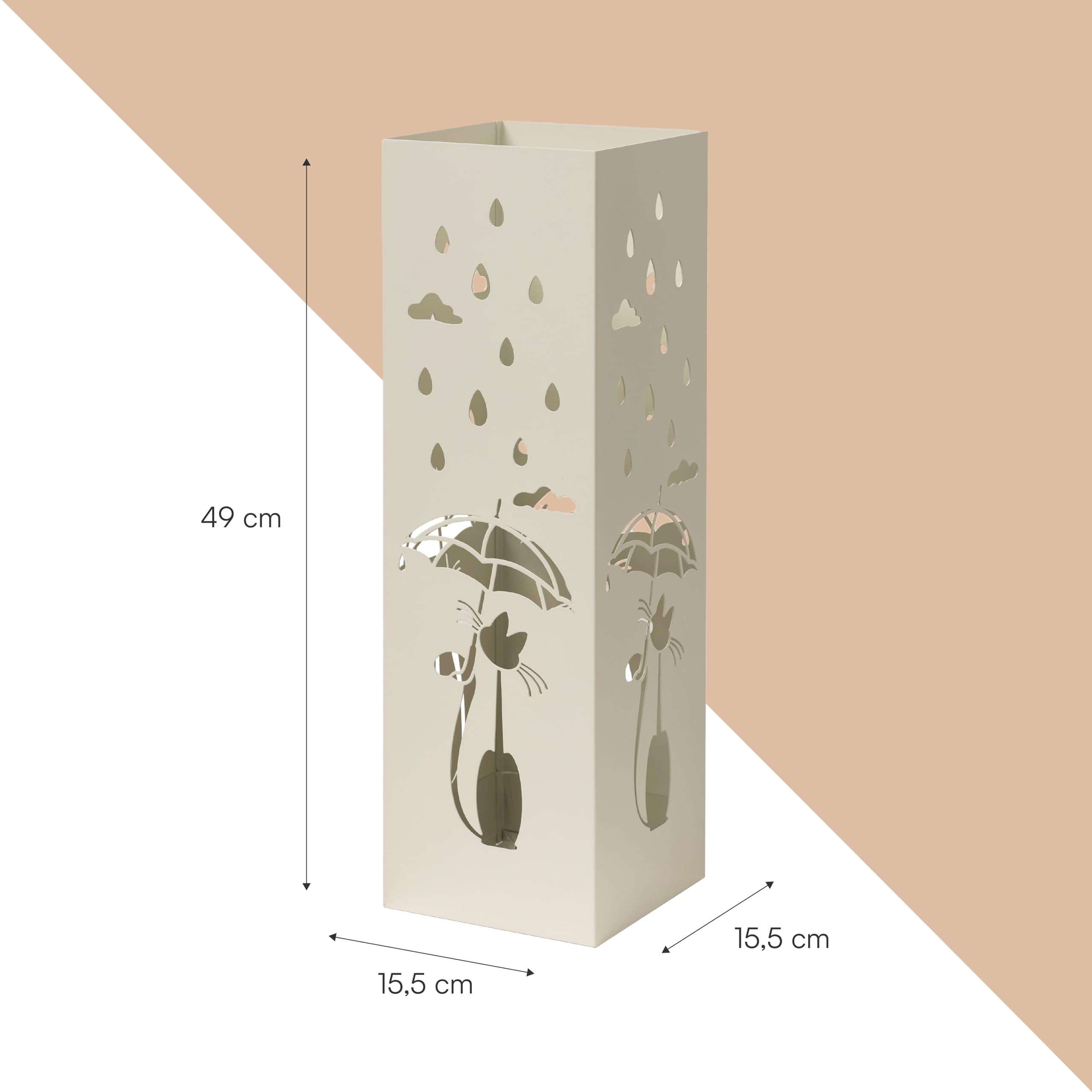 Portaombrelli Moderno Kasalingo A Goccia | Plastica Riciclabile Made In Italy | 50x27.5 Cm Marrone - 4