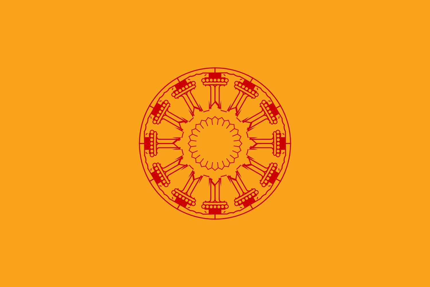 Drapeau Dharmacakra Thaïlande résistant au vent pour mât extérieur