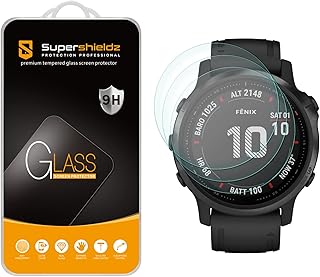 Supershieldz (3 Pack) Designed for Garmin Fenix 6S/ Fenix 6S Pro/Fenix 6S Sapphire/Fenix 6S Pro Solar Tempered Glass Screen Protector, Anti Scratch, Bubble Free
