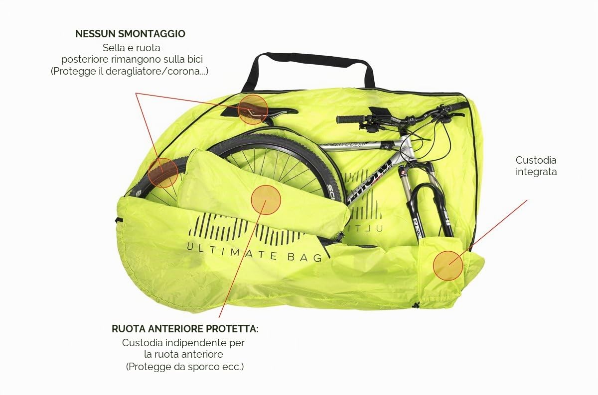 MTBag della Buds-Sports - Custodia protettiva per MTB, senza rimuovere la ruota posteriore, un concetto unico al mondo, in pochi secondi la mountain bike è protetta, ideale per balcone/garage/auto