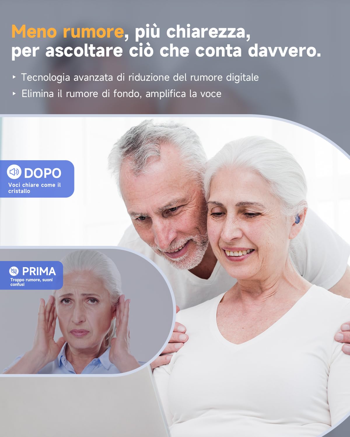 Britzgo Dispositivo ricaricabile con doppia modalità, 40 ore di ascolto chiaro, gancio morbido TPE (1, blue)