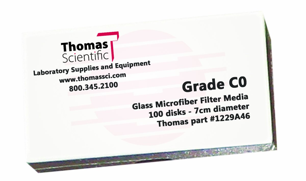 Thomas C9000 Borosilicate Glass Microfiber Filter, 1.2 Micron, Fast Flow, Grade C0, 9cm Diameter (Pack of 100)