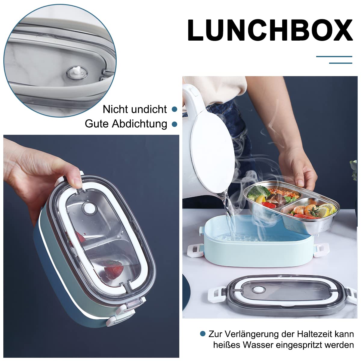 Portapranzo in acciaio inox 2 scomparti | Personalizzabile on-line - Concetto è