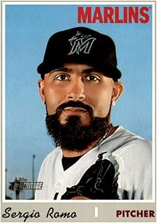 2019 Topps Heritage High Number #611 Sergio Romo Miami Marlins Baseball Card