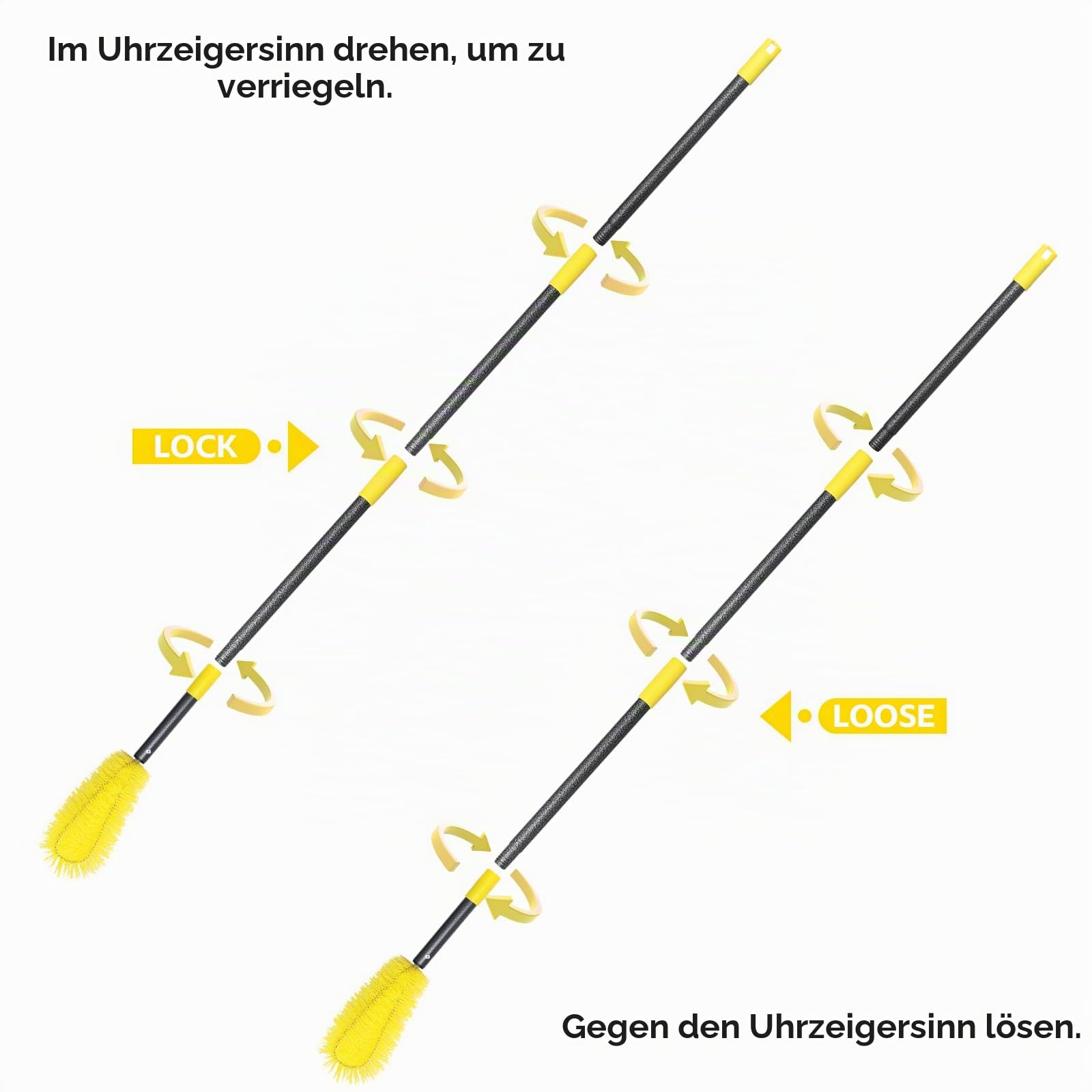 Dachrinnenreinigungswerkzeuge von The Ground, 3 m Dachrinnenreinigungsbürste mit Teleskopstange, Dachrinnenschutz, Dachwerkzeug zum Entfernen von Blättern und Schmutz