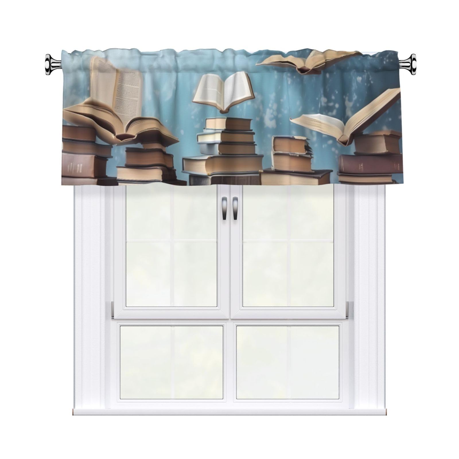 DWVTSLH The Sky Valances Curtains for Windows, Rod Pocket Drape Valence Blackout Short Curtains for Kitchen Bathroom Bedroom Window Treatment for Home Décor 54x18 Inch