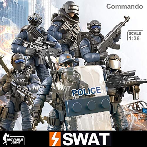 YEIBOBO ! Special Forces Mini Military Action Figure with Weapons and Accessories (Lightning SWAT Team XJ-9902)