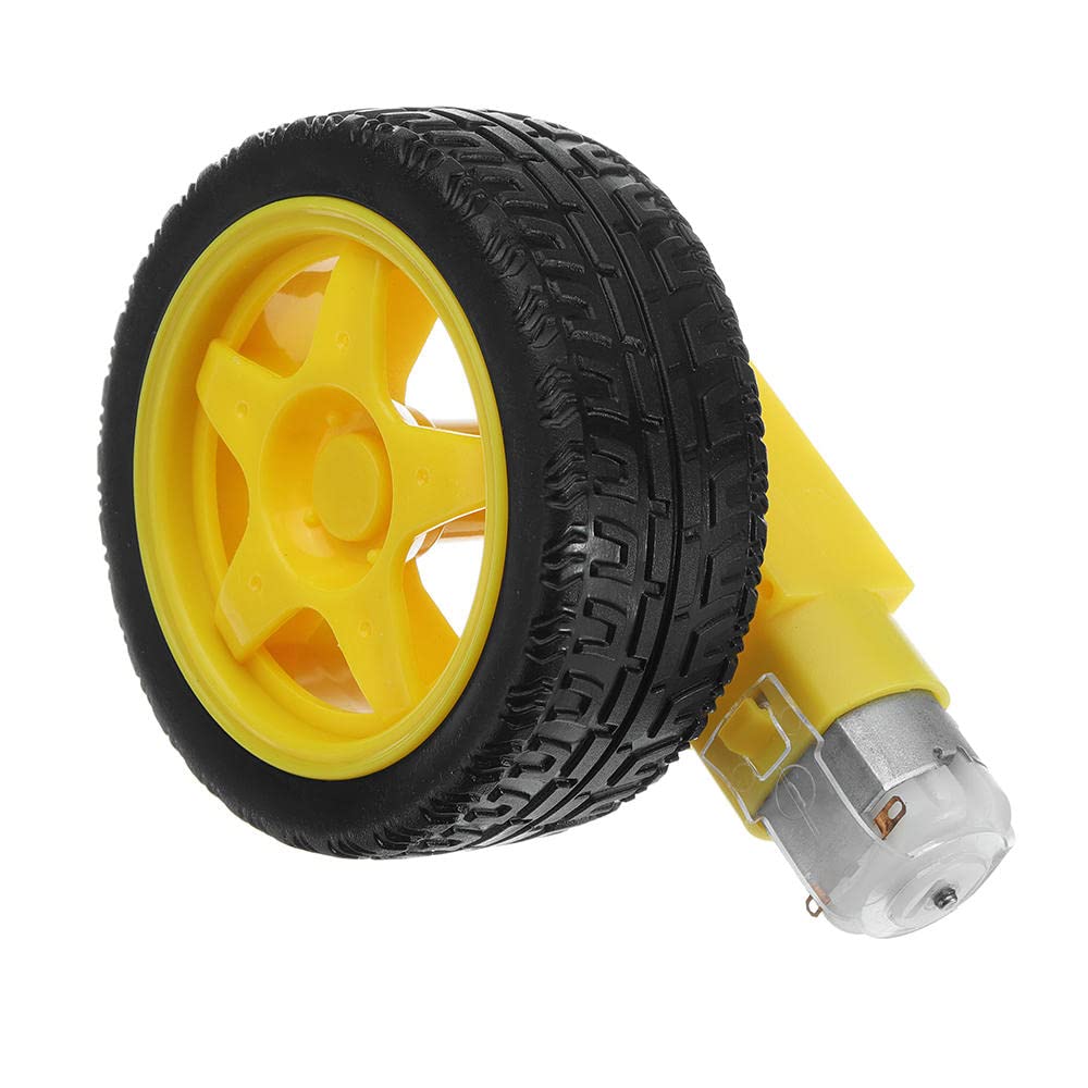 5Pcs Smart Car Robot Ruota per Pneumatici in plastica con motoriduttore DC 3-6V per Arduino