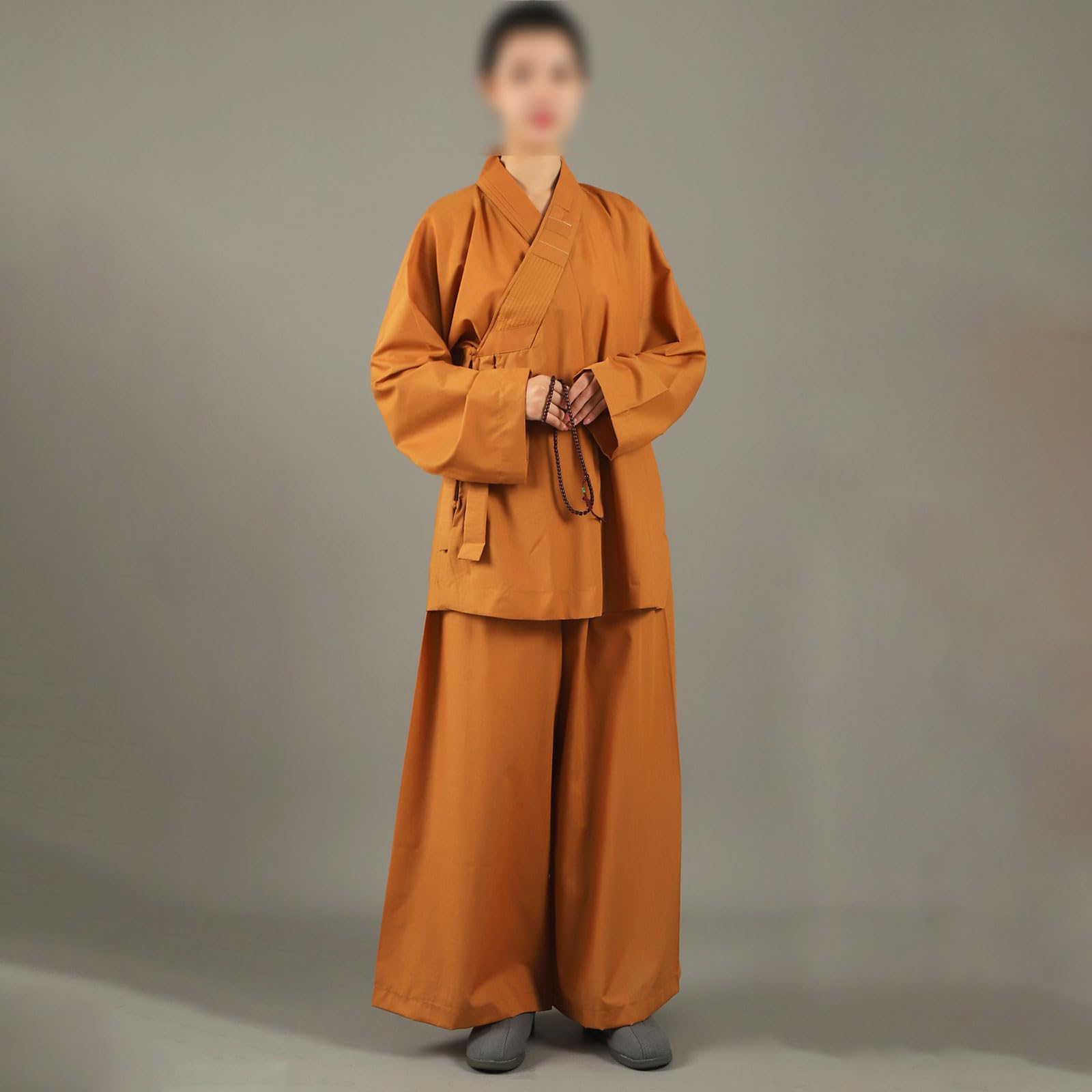 Abito da Monaco Buddhista Completo - Uniforme da Meditazione Shaolin per Kung Fu,Vesti del Monaco in Tessuto Traspirante per Adulti,Set Zen per Tutte Le Stagioni,Ideale per Pratica a Casa