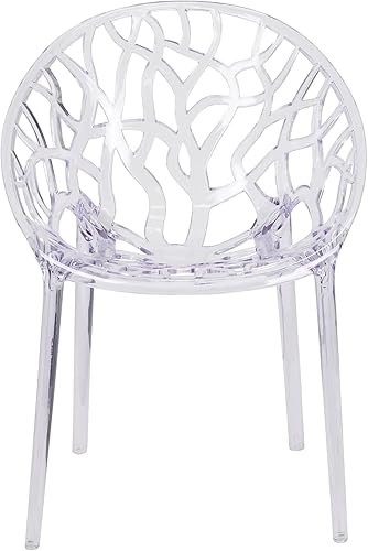 Vista 7 de Flash Furniture Silla auxiliar apilable transparente de la serie Specter