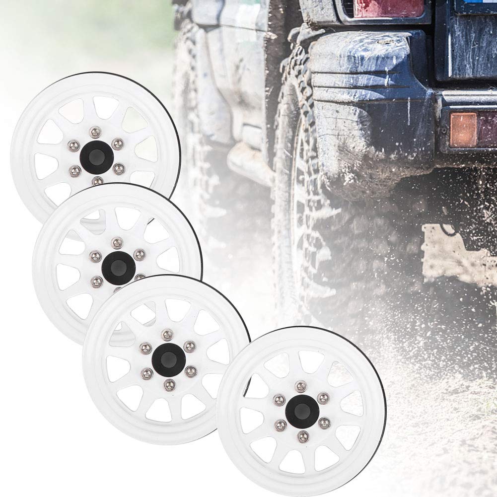RC Metal Beadlock piasta koła dla Axial SCX10 AXI03007 90046 akcesoria do zabawek zdalnie sterowanych (Biały)