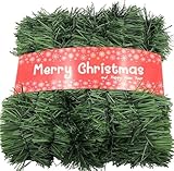 Christmas Garland, 36 Ft Garlands for Christmas Decorations, 2 Strands Artificial Pine Garland Soft Greenery Garland for DIY, Green Tinsel Pine Garlands for Decoration and Essential Christmas Decor