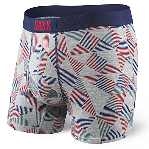 Saxx Ultra Boxer Fly Grey Pyramid Check L Mens Underwear