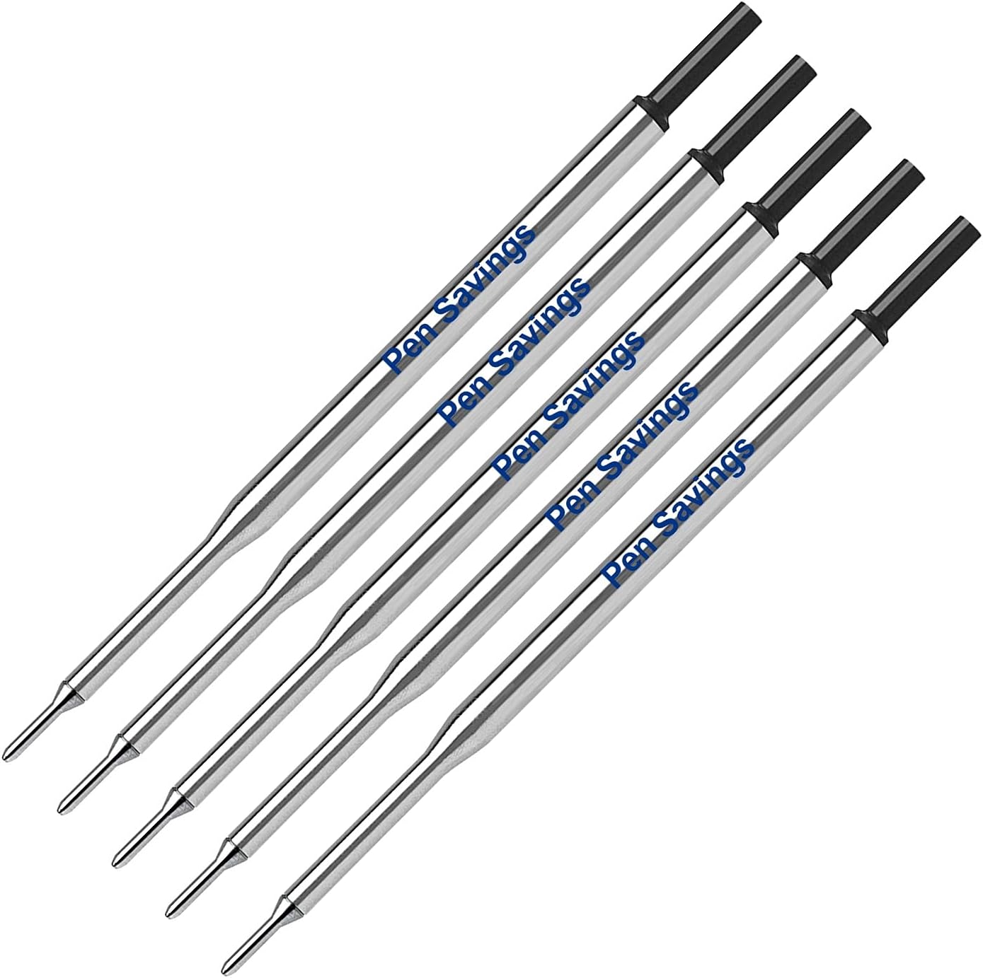 5 Ballpoint Pen Refills Compatible with Papermate Lubriglide, Aspire, PhD Pens, Medium Point, Bulk Packed (Black)