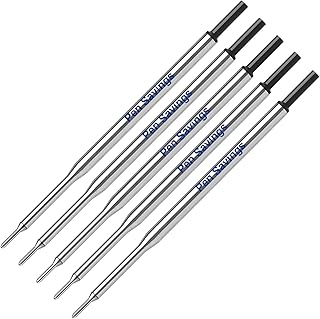 5 Pen Savings Ballpoint Pen Refills Compatible with Papermate Lubriglide, Aspire, PhD Pens, Medium Point, Bulk Packed (Black)