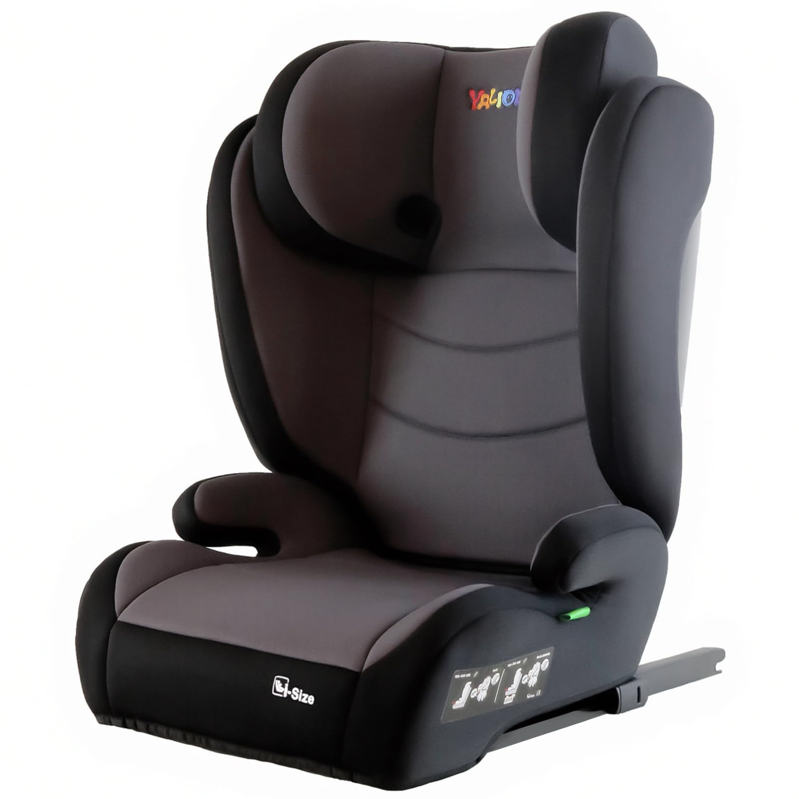 YALION I-SIZE Kindersitz 15-36kg,Kinderautositz mit Isofix, Grey | Kindersitzerhöhung 100-150cm,3-10 Jahre, Gruppe 2/3, Verstellbar & Seitenschutz